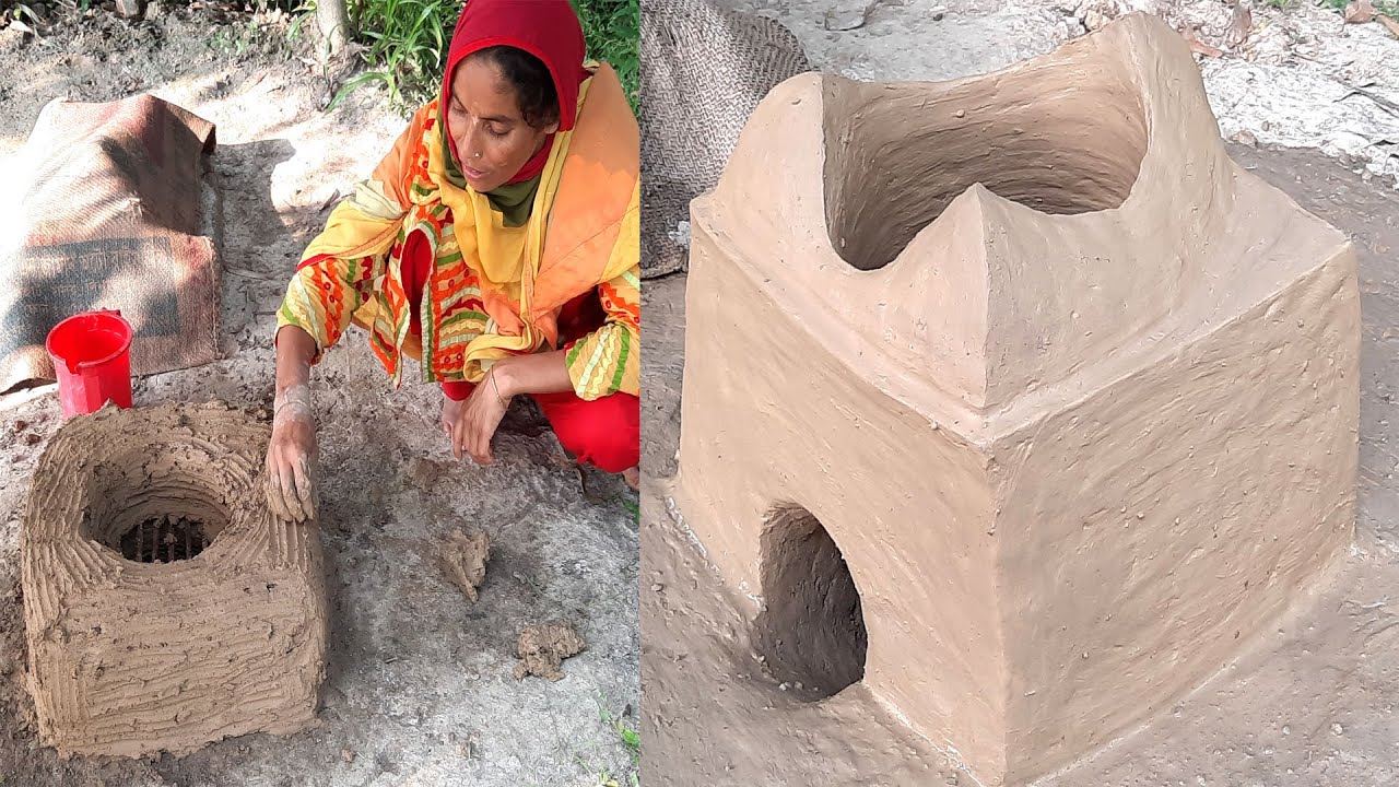 How to make mud clay oven for outdoor cooking || মাটির চুলা তৈরি করার সহজ পদ্ধতি#Part-7