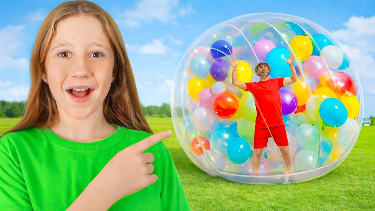 Nastya und lustige Kindergeschichten im Ballonpark