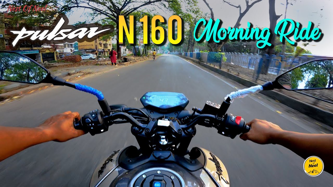 Morning POV Raw Ride In My New Pulsar N160 || N160 Raw Bike Exhaust Sound