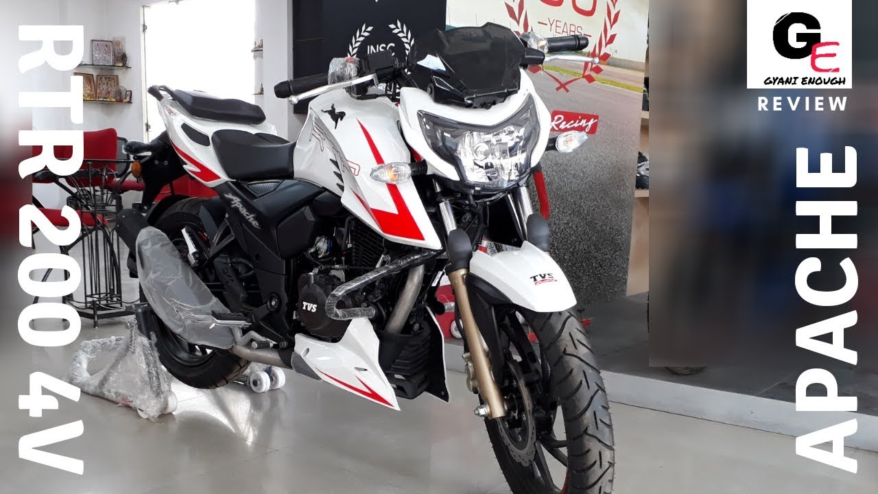 TVS Apache RTR 200 4V Race Edition 2.0 | white | detailed review | price | features | mileage !!!