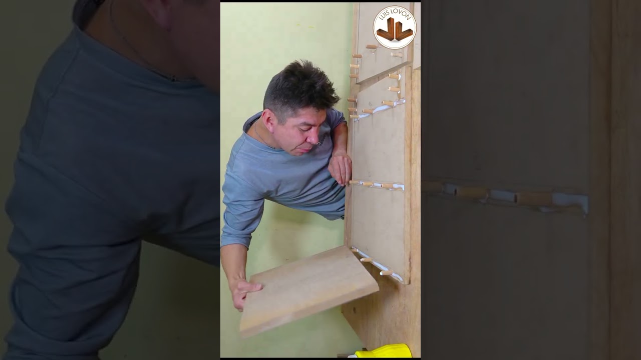 UNION DE MADERA CON TARUGOS DE MADERA EN MUEBLES  #diy #carpinteria #tutorial - LUIS LOVON
