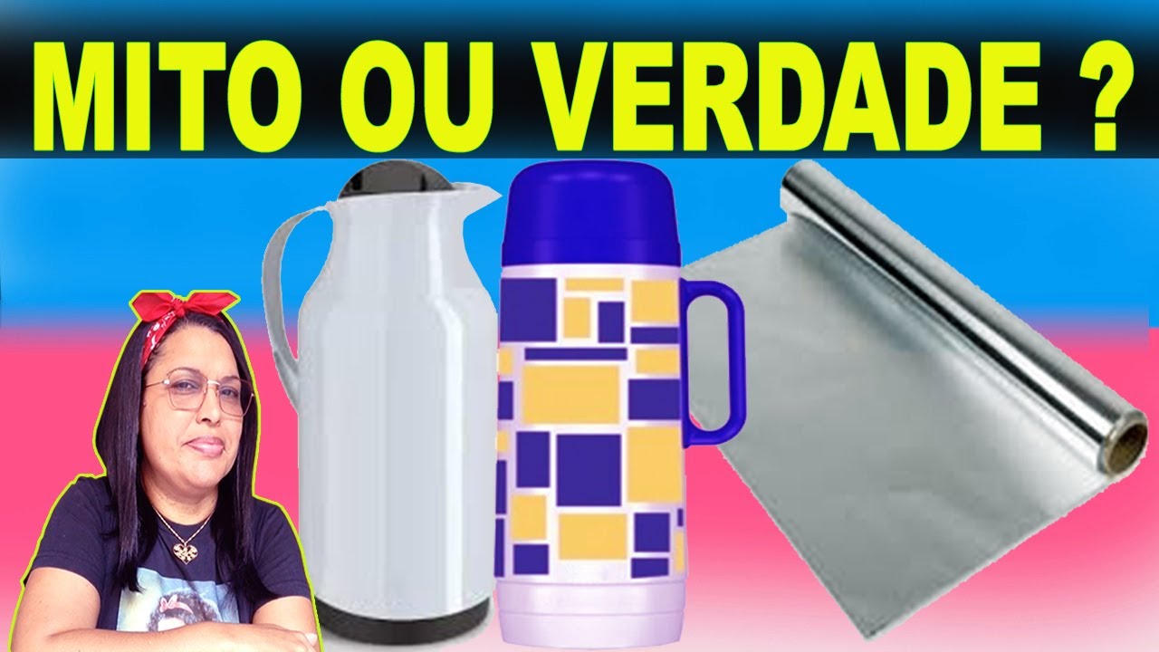 Garrafa térmica com papel alumínio