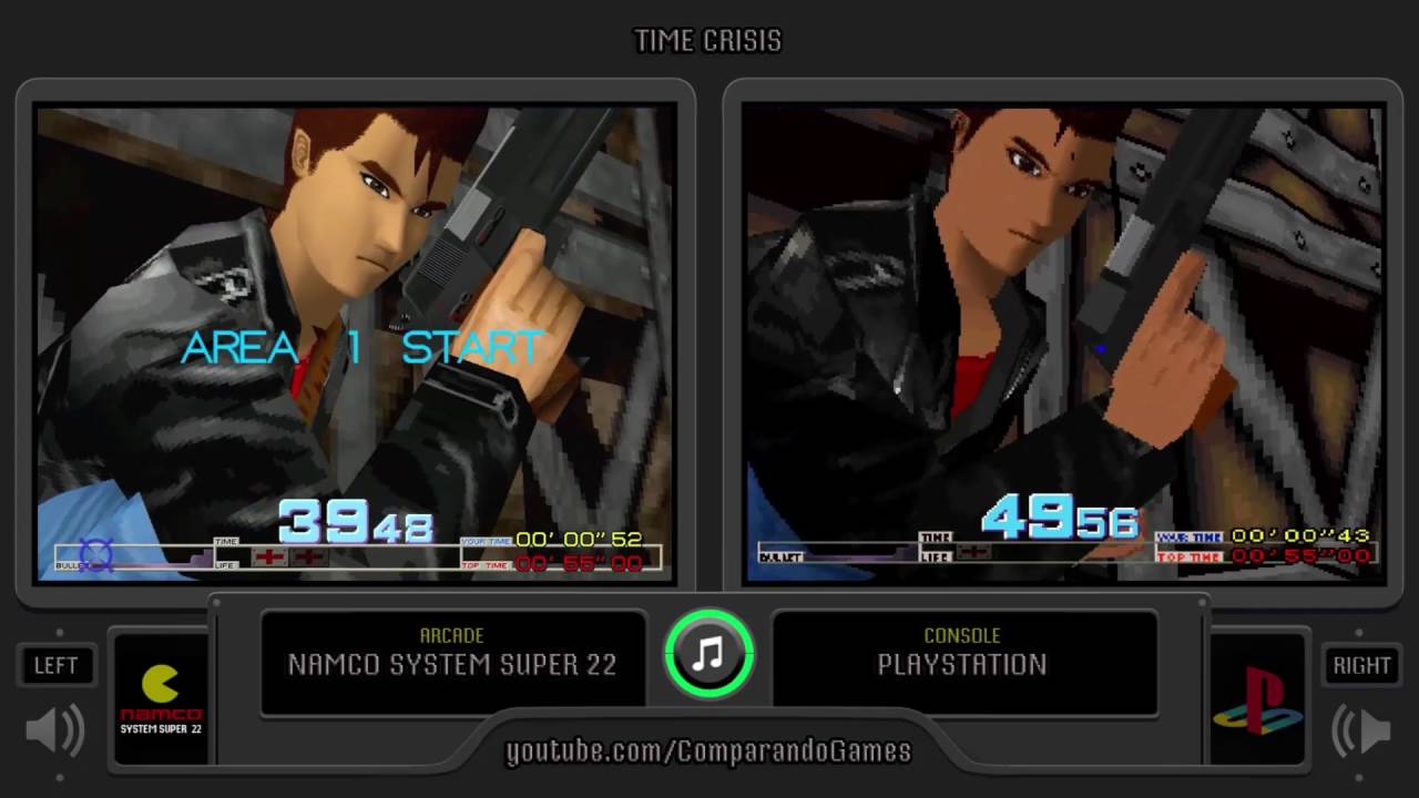 Time Crisis (Arcade vs Playstation) Side by Side Comparison