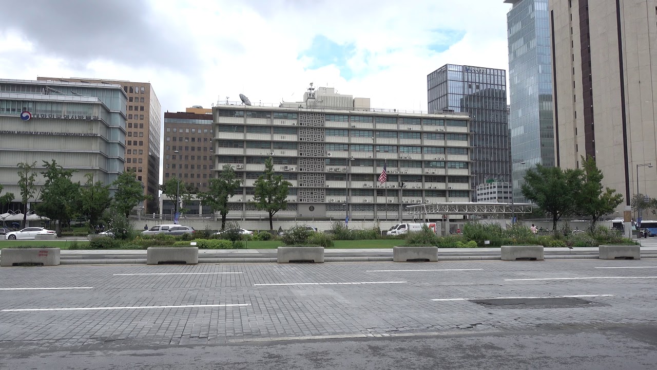 Air raid sirens outside U.S. Embassy in Seoul, South Korea