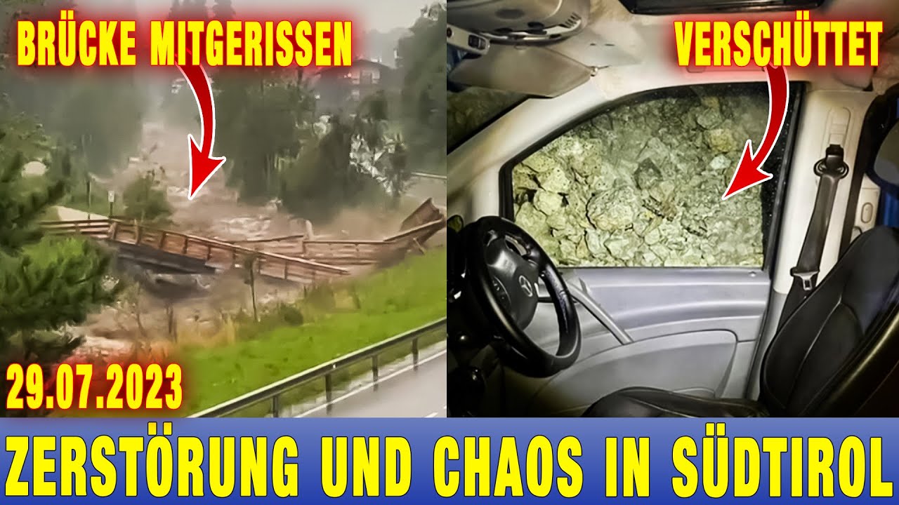 CHAOS nach Unwetter in Südtirol 29.07.2023 - Zerstörung und Verschüttet