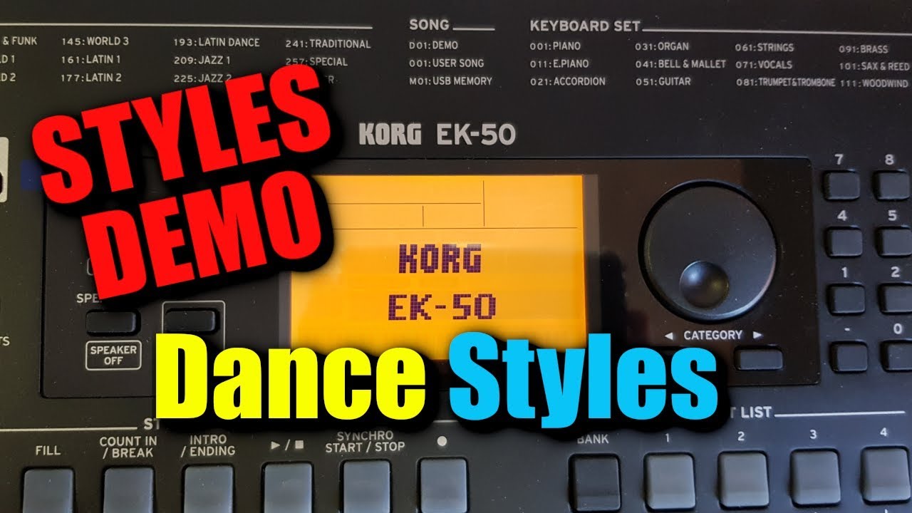 KORG EK 50 Dance Styles Demo