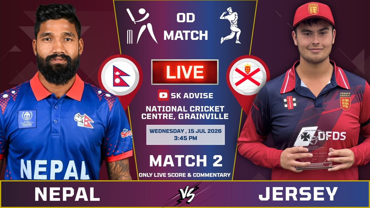 NEPAL vs JERSEY | 2ND OD Practice Match LIVE | Live Score & Commentary | ODI Series | JERSEY BATTING