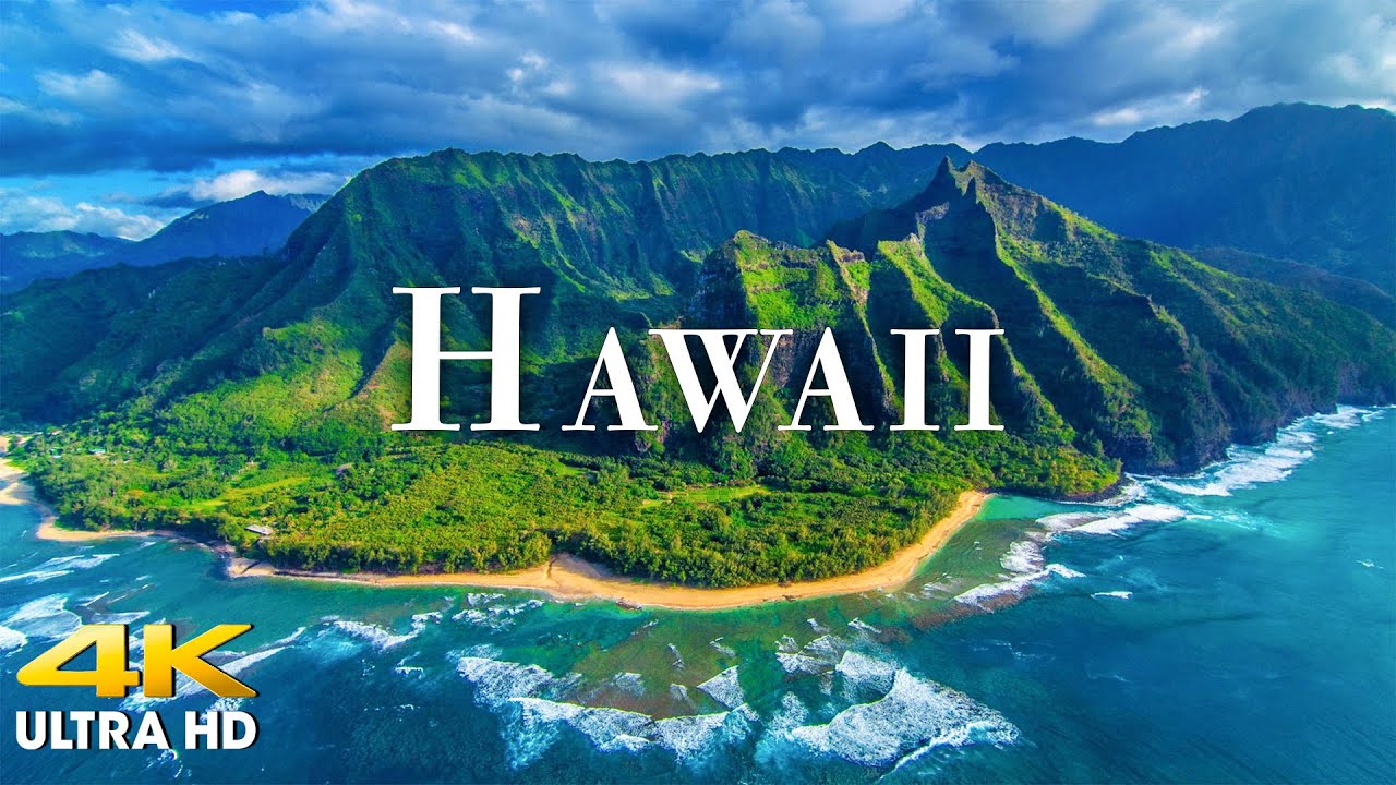 FLYING OVER HAWAII (4K UHD) Amazing Beautiful Nature Scenery with Relaxing Music | 4K VIDEO ULTRA HD