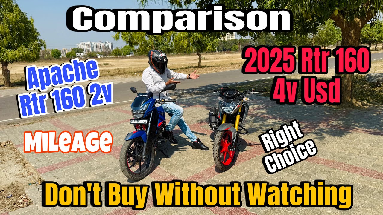 2025 Tvs Apache Rtr 160 4v Usd Vs Apache Rtr 160 2v Comparison || Price Mileage | Review | Drag Race