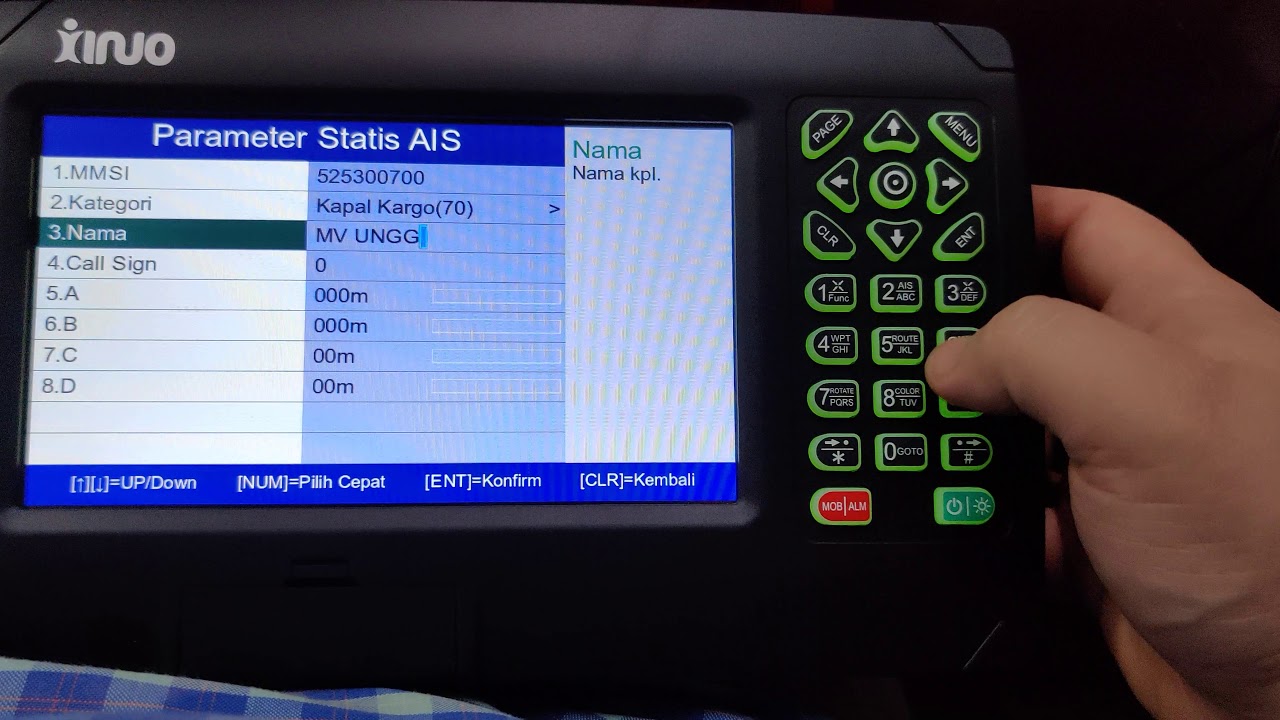Cara menginput nomor mmsi di AIS Xinuo XF607B /How to input MMSI number on Xinuo XF607B class B AIS