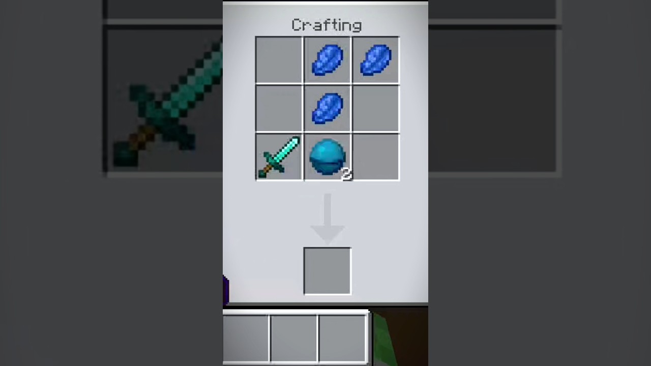 Minecraft me craft a powerful blue sword #minecraft #mcpe #shorts