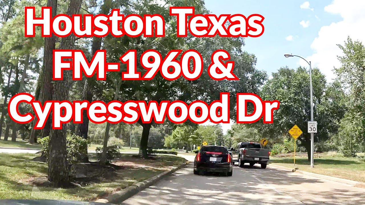 Houston Texas driving FM 1960 & Cypresswood Dr