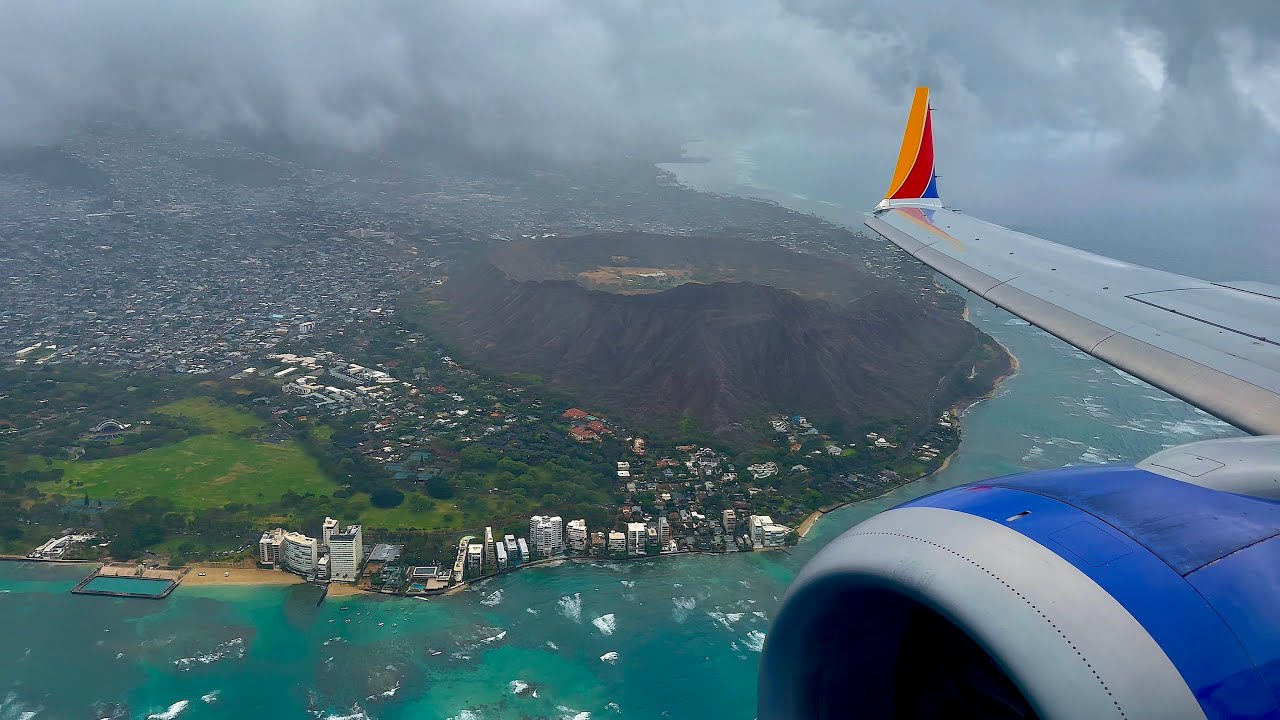 [4K] – Rare Reverse Ops Honolulu Landing – Southwest – Boeing 737-8 Max – HNL – N8717M – SCS 1287