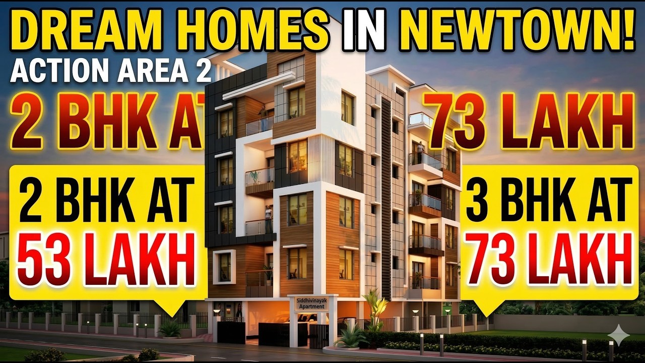 🚨 2BHK @53L & 3BHK @73L in Newtown Action Area 2 | Near 13 No Water Tank | Luxury Flats Kolkata