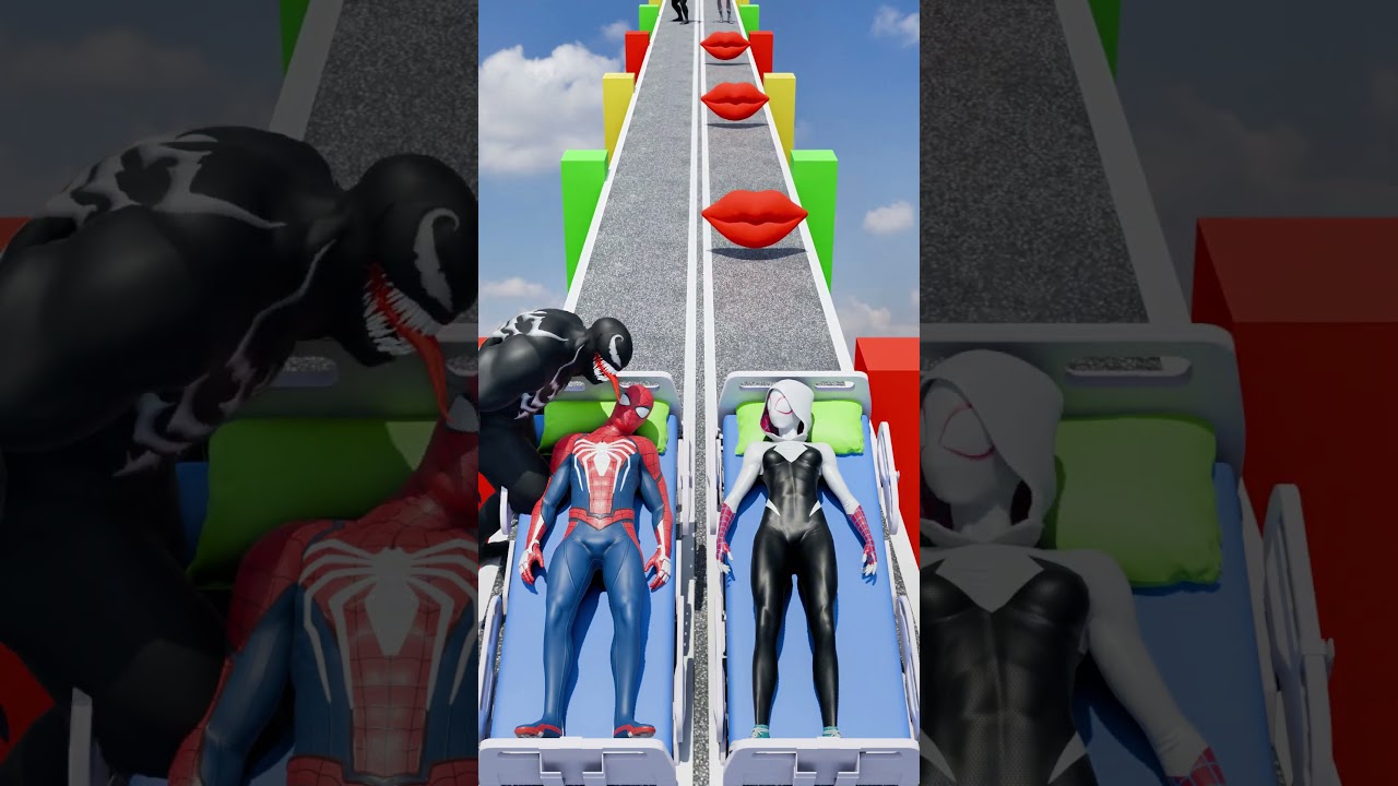 GTA V New Kiss & Punch Run Spider-man vs Spider Gwen Funny Challenge! #gta