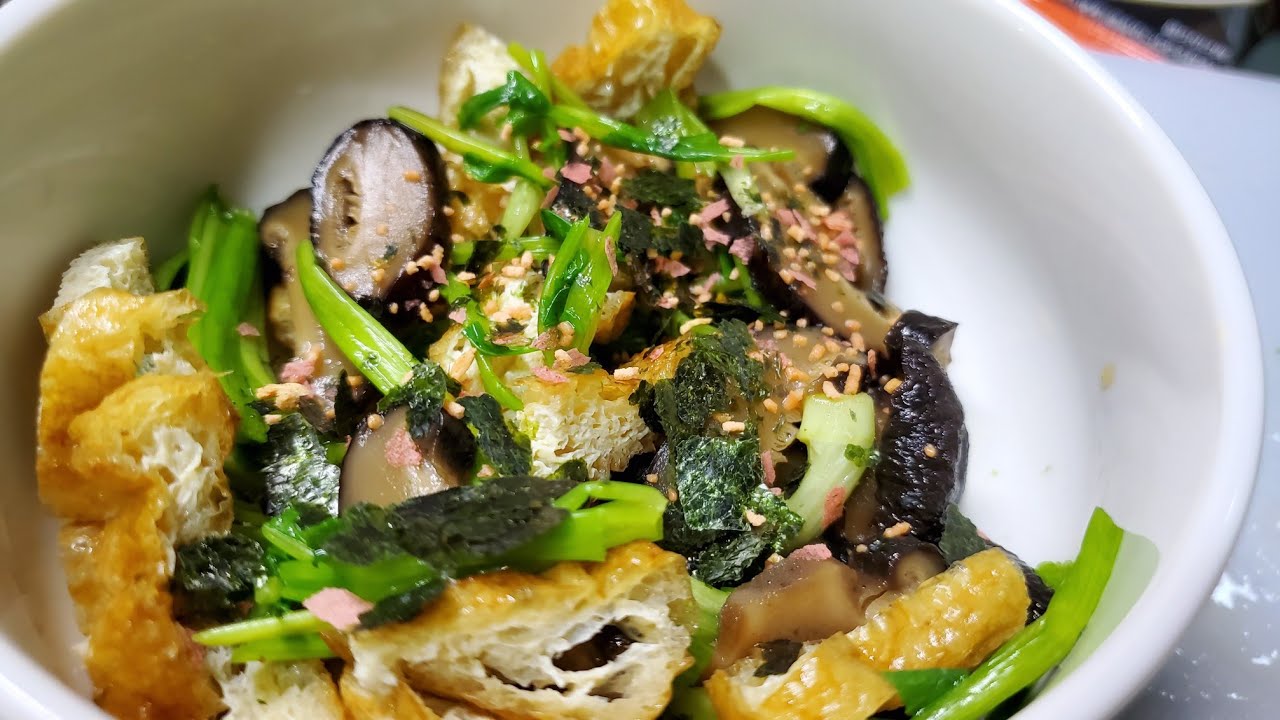 Making Mitsuba, Nori, Abura-age Salad | Japanese Parsley