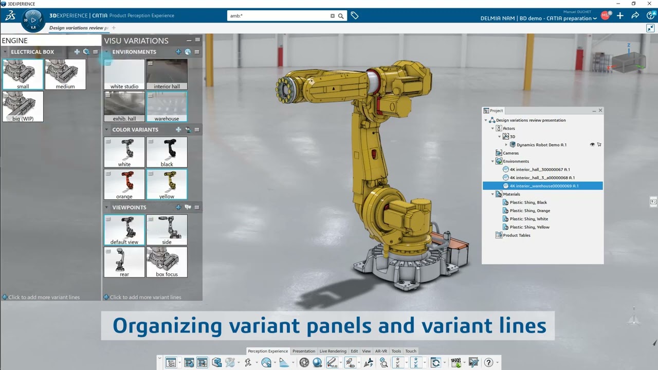 CATIA Product Perception Experience - Robot arm demo