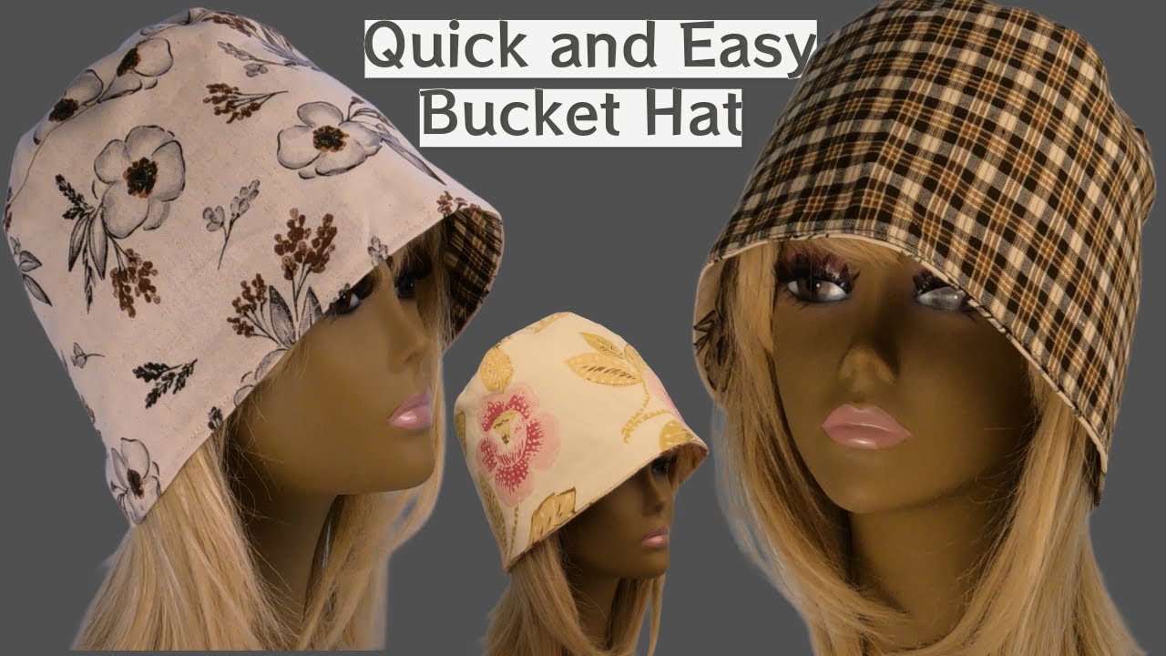 #19 Bucket Hat / Easy Reversible Hat / Unisex Cap / Free Pattern Drafting Tutorial for Beginners.