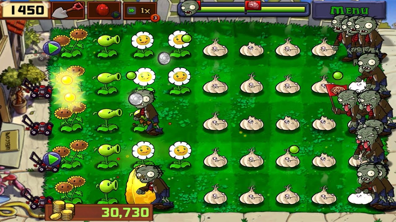 Plants vs Zombies Funny Garlic Army Adventure Level 2 Day Level 1 Gameplay | PvZ Gameplay Part 24