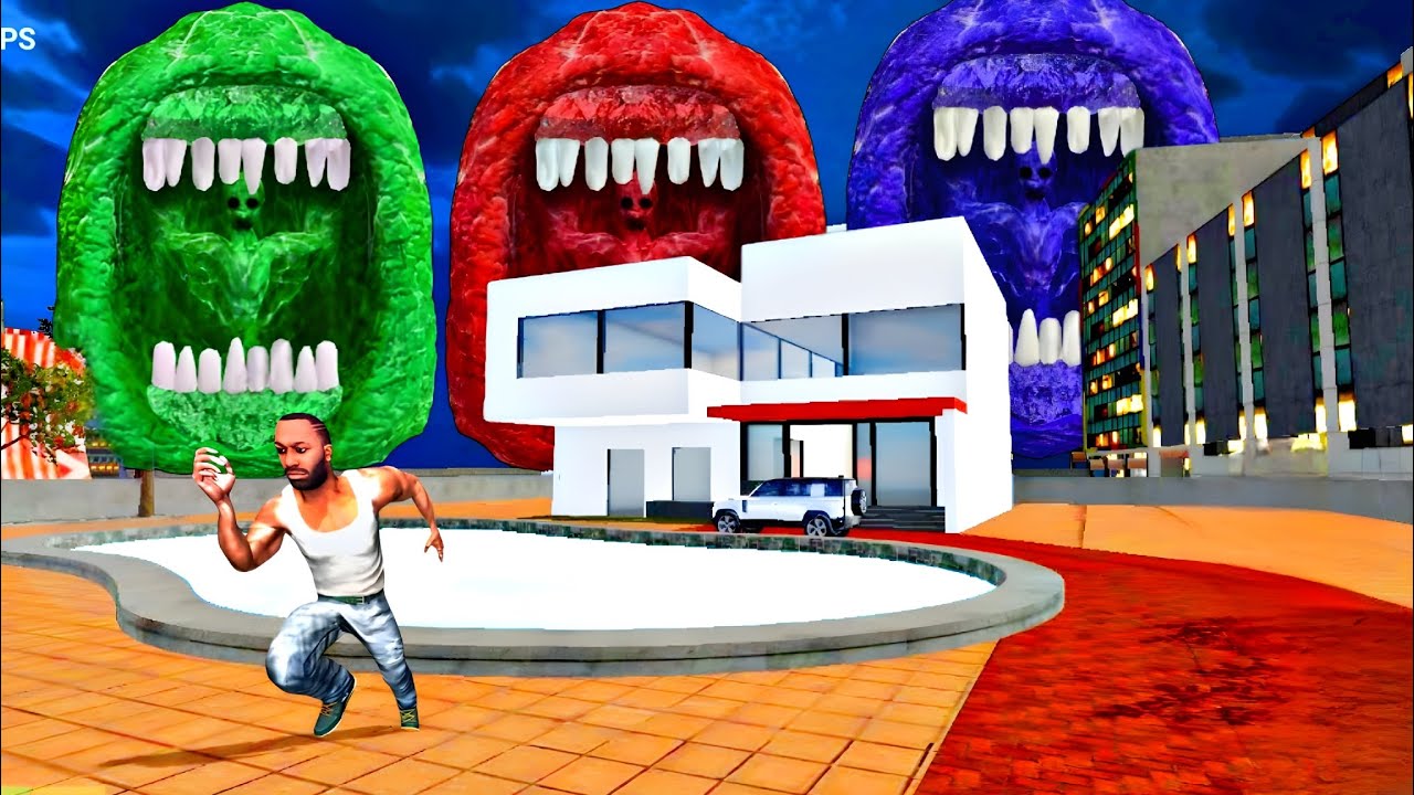 Giant Colour full Train Eater Monster Attacked on Franklin In Indian bikes driving 3d