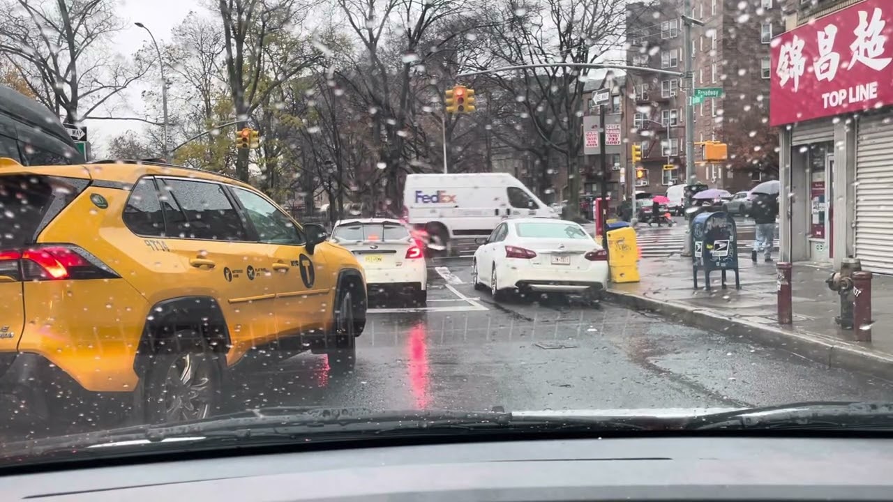 Short rainy neighborhood drive through Queens, NYC!