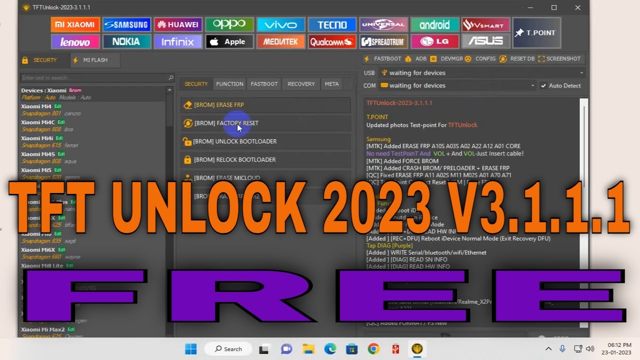 Tft Unlock Tool 2023 Free || Tft Unlocker Digital V3.1.1.1