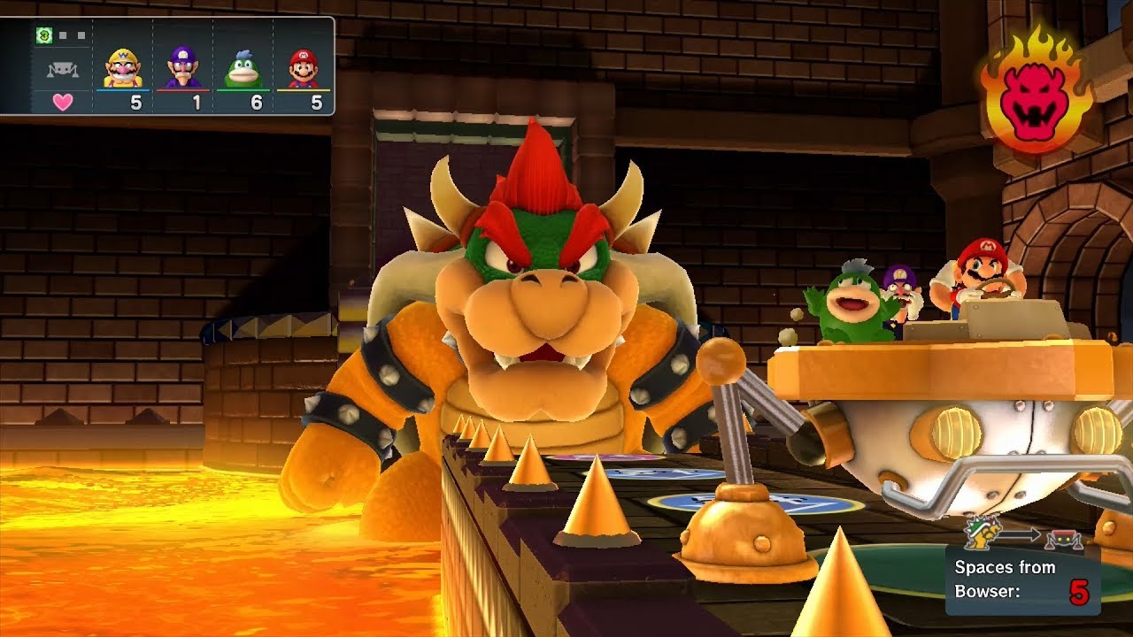 Mario Party 10 Bowser Party #249 Wario, Waluigi, Spike, Mario Chaos Castle Master Difficulty