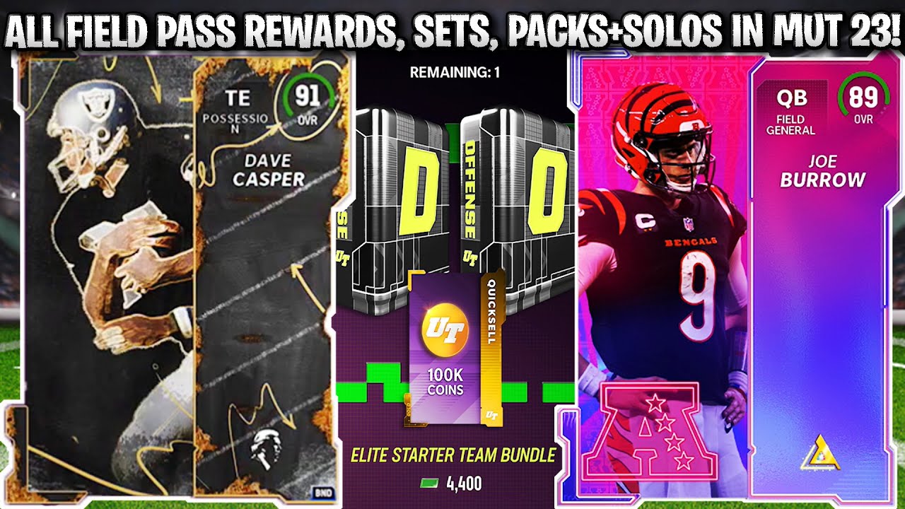 SO MANY FREE CARDS! ALL FIELD PASS REWARDS, SETS, PACKS, AND SOLOS IN MUT 23! | MADDEN 23
