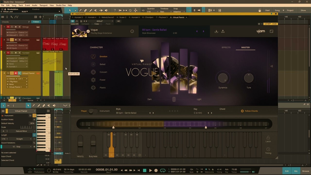 working with Ujam Virtual Pianist Vogue