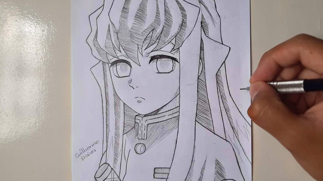 Como desenhar o Muichiro Tokito do anime Demon slayer PASSO A PASSO
