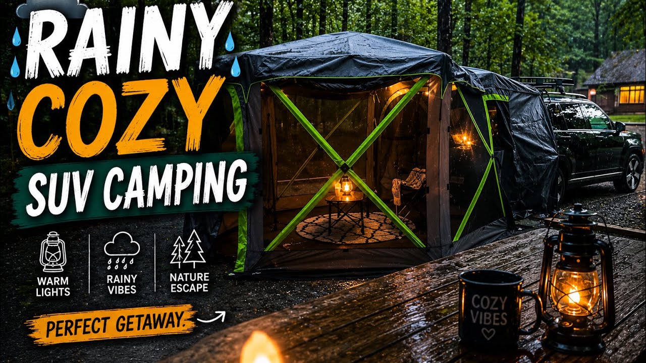 &ldquo;Rainy Day Solo Camping Vibes | Joytutus Gazebo Tent with a Cozy Cabin Setup!&rdquo;