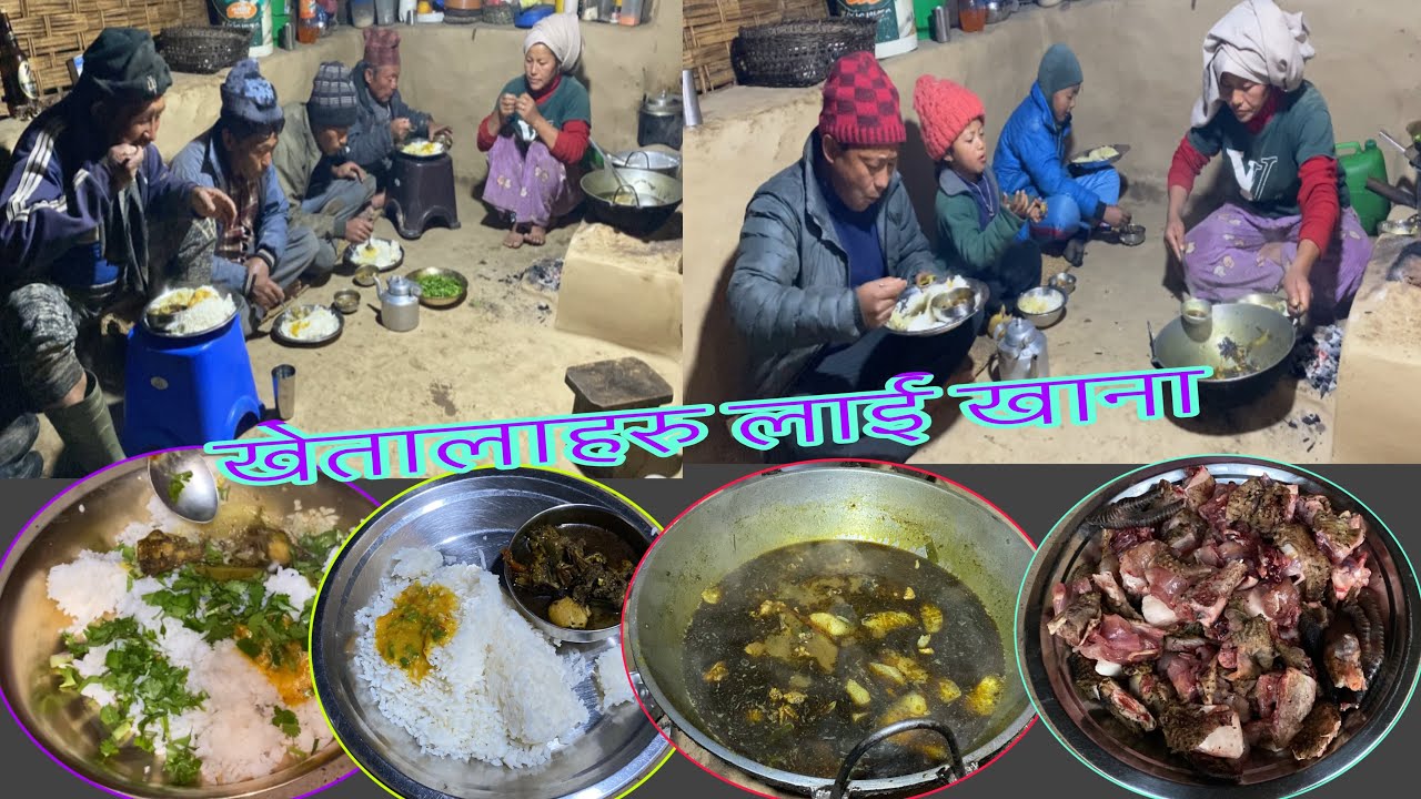 After making kitchen having food. 