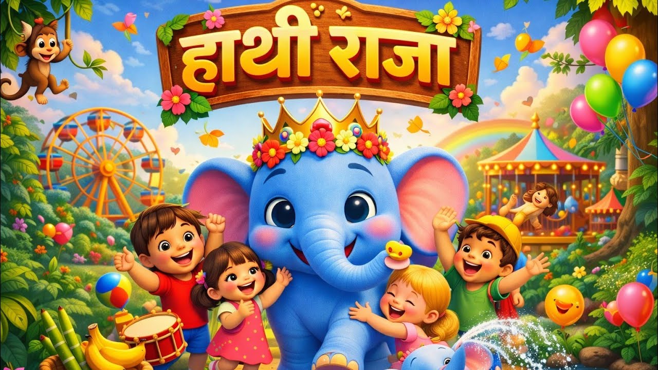 हाथी राजा 🐘 | Cute Elephant Rhyme for Kids | Hindi Rhymes