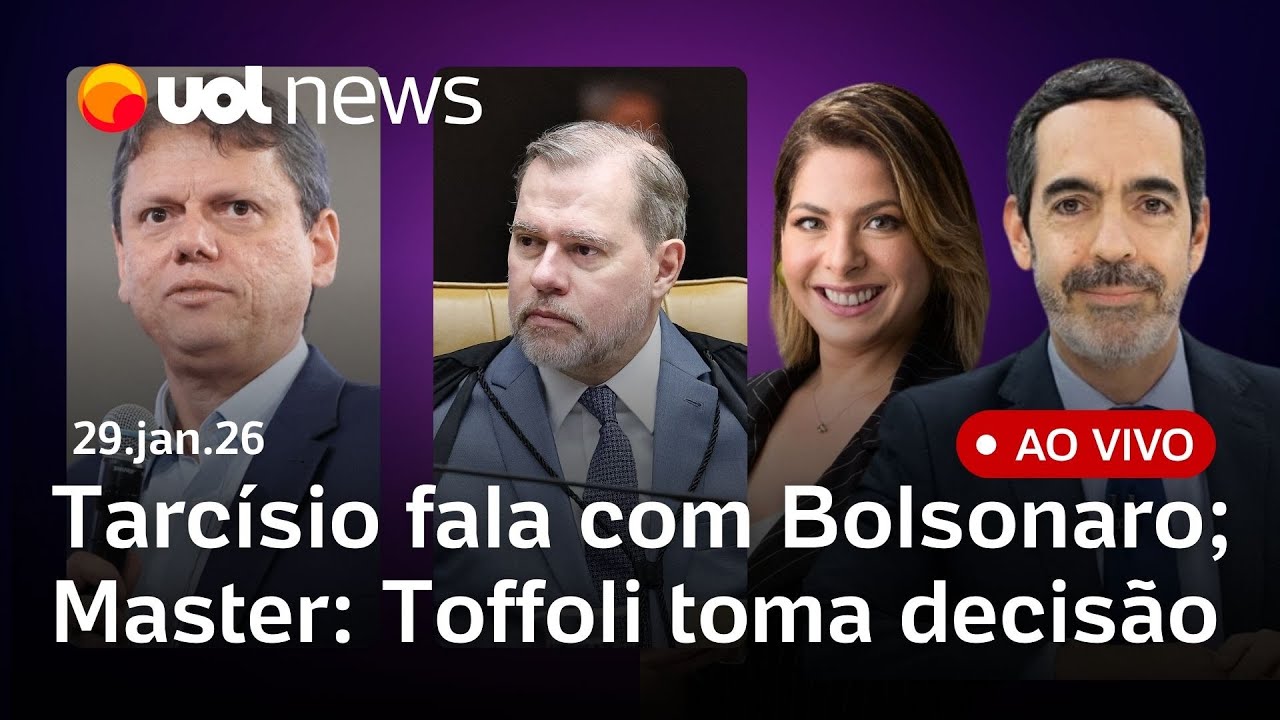 Tarcísio diz que Bolsonaro elogiou Caiado; Centrão dividido; Master: Toffoli fala pela 1ª vez e mais