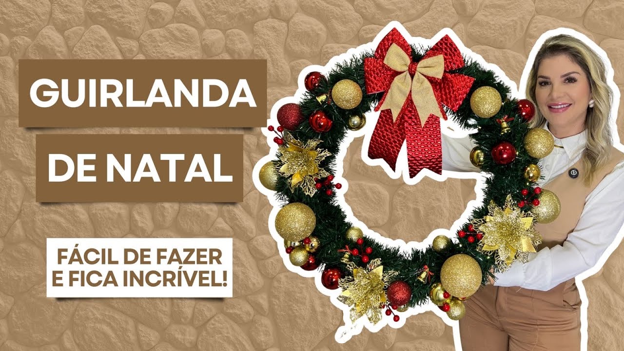 Guirlanda de Natal Fácil e Barata| DIY Decoração de Natal Passo a Passo 
