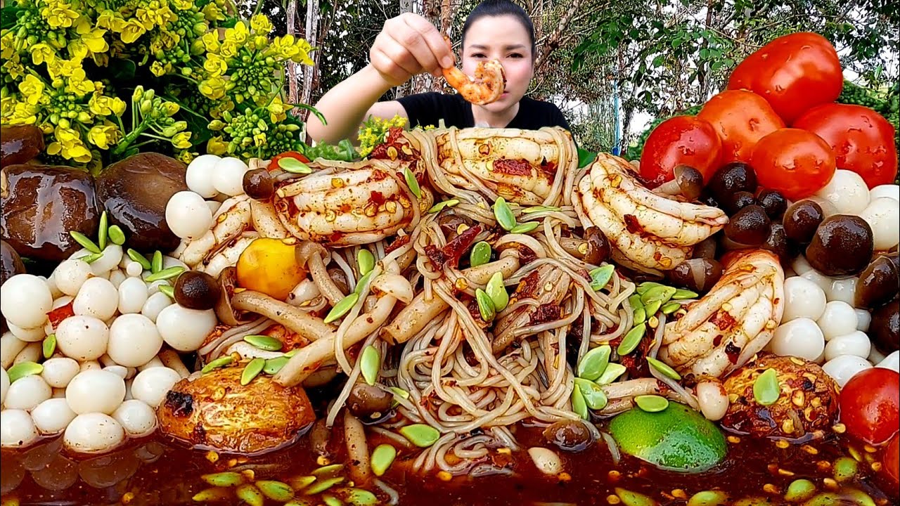 ตำซั่วกุ้งสะดุ้งเห็ด3อย่าง เห็ดหลินดำหลินขาวออรินจิกรุบหวาน เผ็ดนัวปลาร้าเเซ่บคักจ้า|11มกราคม2024