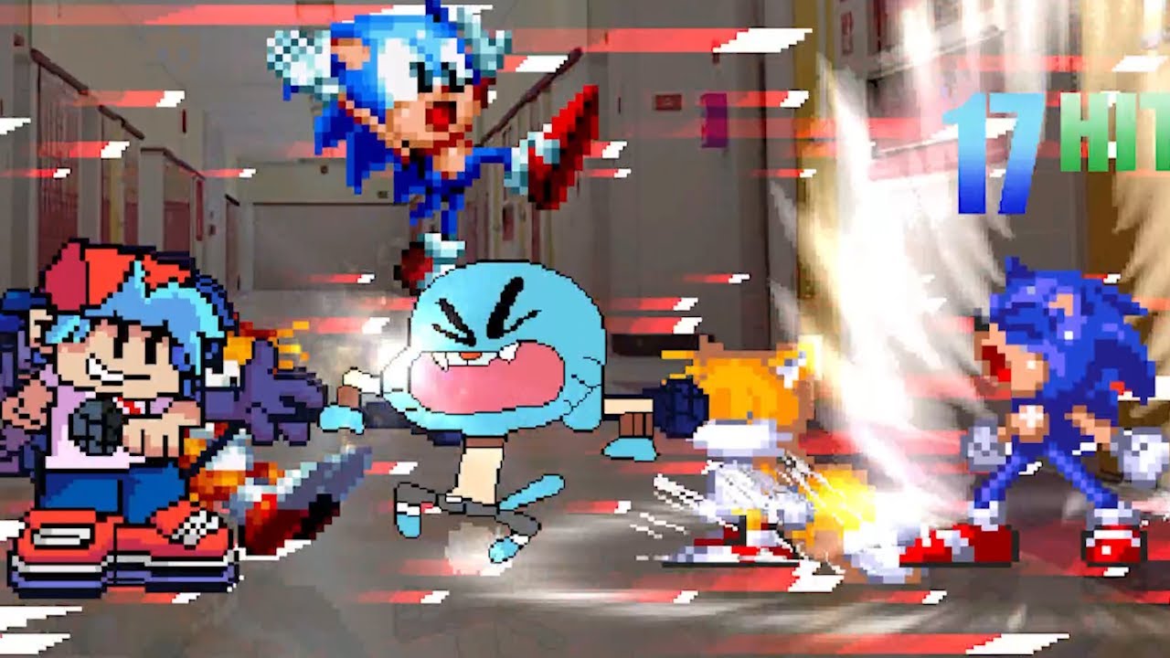 TEAM GUMBALL KOF & SONIC MANIA  VS  TEAM FNF BOYFRIEND & SONIC TFTA | BEST OF 3