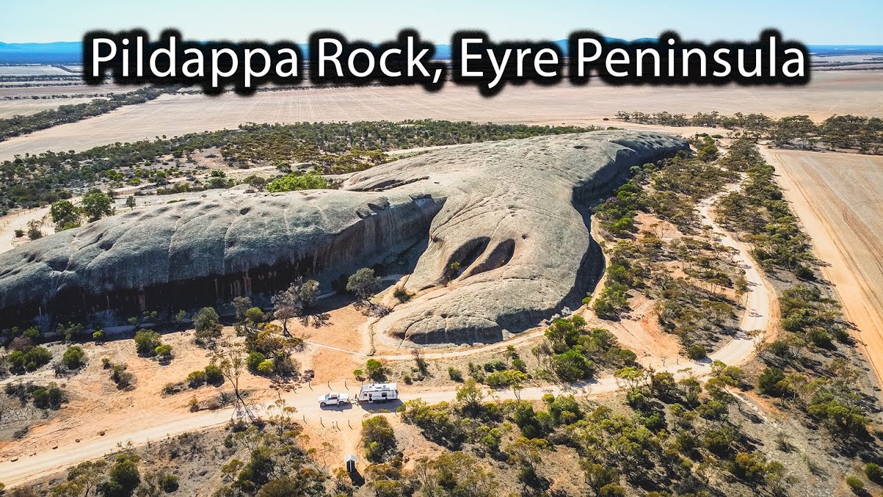 Кемпинги Pildappa Park, скала Pildappa Rock, скала Wave полуострова Эйр, караван Aussie Nomads, E...