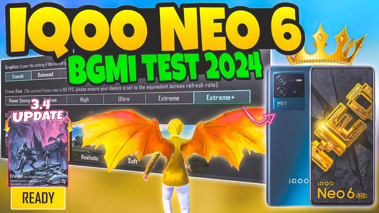 🔥iQOO Neo 6 5G BGMI ( Crimson Moon 3.4 ) Test with Fps Meter : SD 870