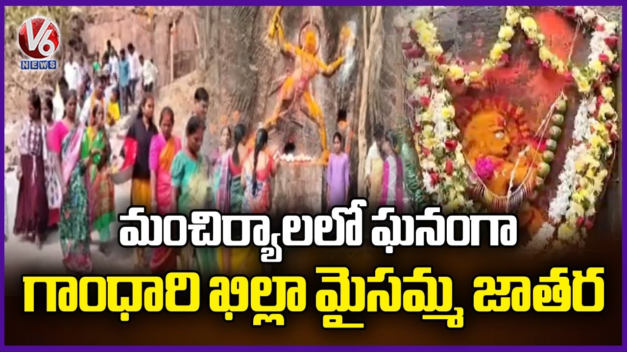 Gandhari Killa Maisamma Jatara Held Grandy At Bokkalagutta | Mancherial | V6 News