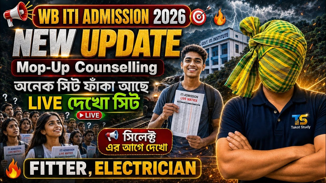 WB ITI ADMISSION 2026 || NEW UPDATE || MOP-UP COUNSELLING || LIVE See how many seats are left