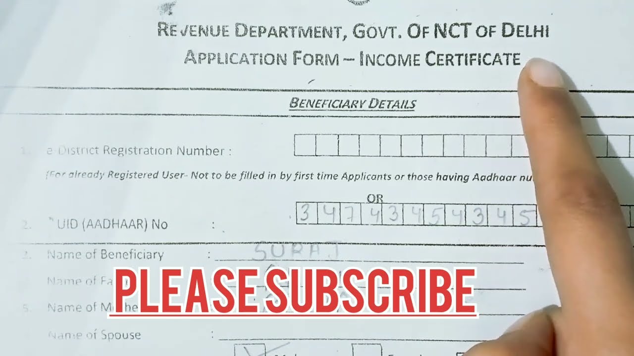 How to fill income certificate form in Delhi/New income certificate application form fillup in delhi
