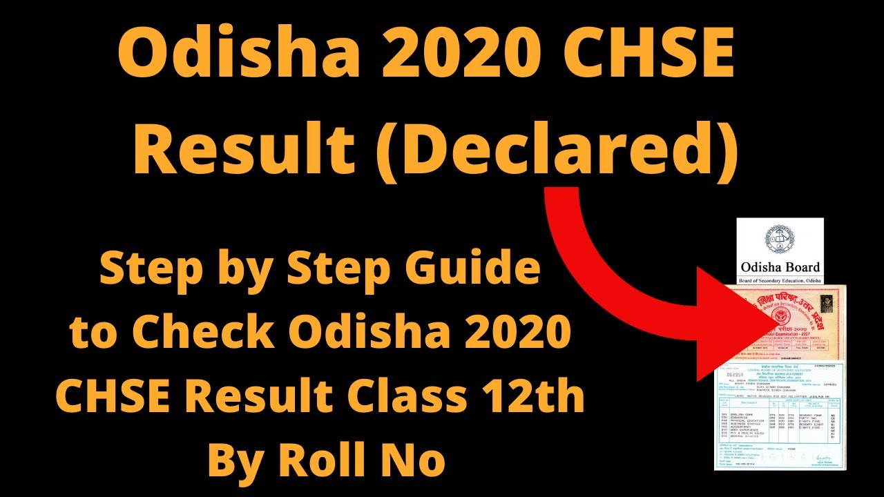 Odisha 2020 CHSE Result (Declared) - How to Check Odisha Board CHSE Class 12th Result by Roll Number