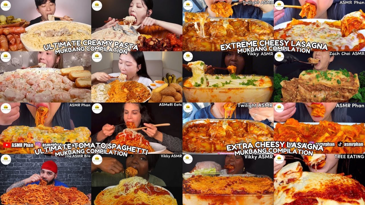 ASMR | 2 HOUR ULTIMATE LASAGNA VS PASTA MUKBANG COMPILATION |
