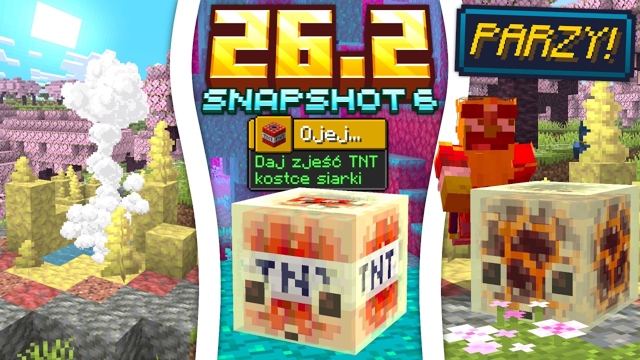 NOWA PARZĄCA KOSTKA SIARKI! CUDOWNIE ULEPSZONE GEJZERY! Minecraft 26.2 Snapshot 6