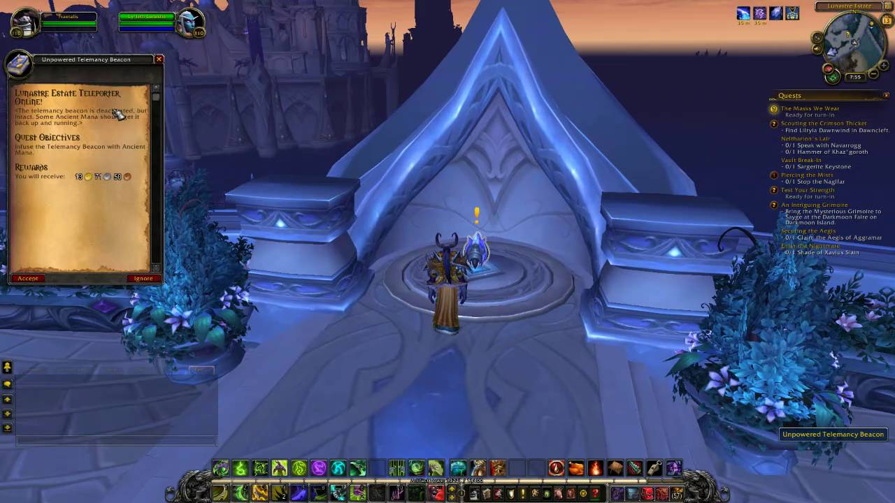World of Warcraft Lunastre Estate Teleporter Online! Legion Quest Guide