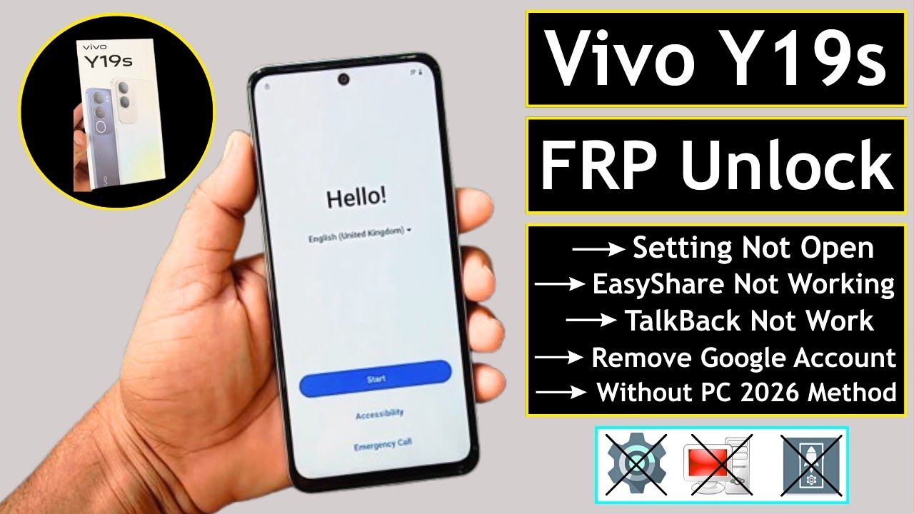 Vivo Y19s (V2423) FRP Bypass 2026 Android 15 | Google Account Remove | Easy Share Not Working Fix