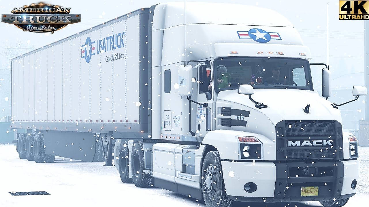ATS | DLC NEBRASKA | USA Truck Logistics | PNG Winter Mod | 4K #americantrucksimulator #volvovnl