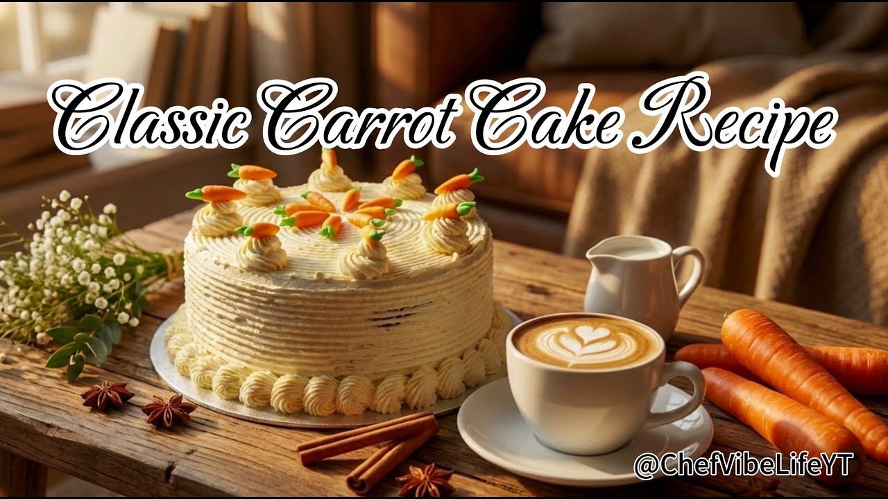 Classic Carrot Cake Recipe | Super Moist Bakery Style Cake