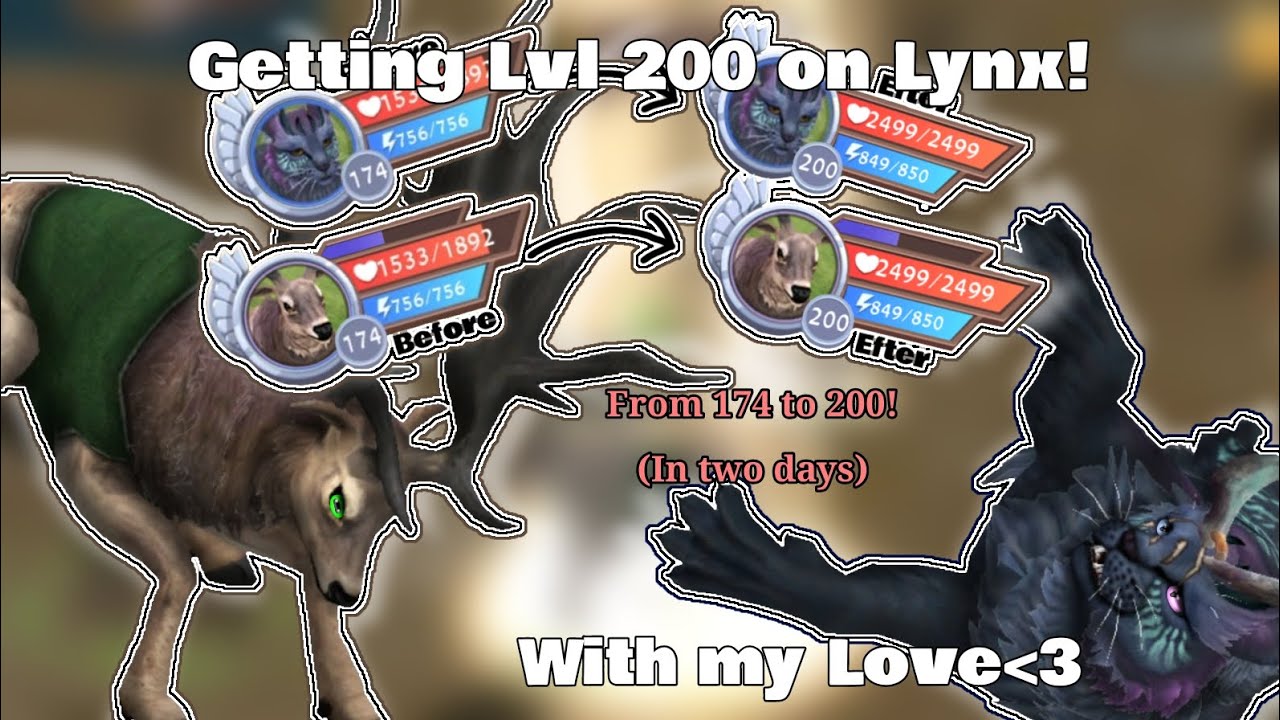 | Lvling 200 on Lynx | in two days! | With my love💜💚 @boltthewolf | !Description!